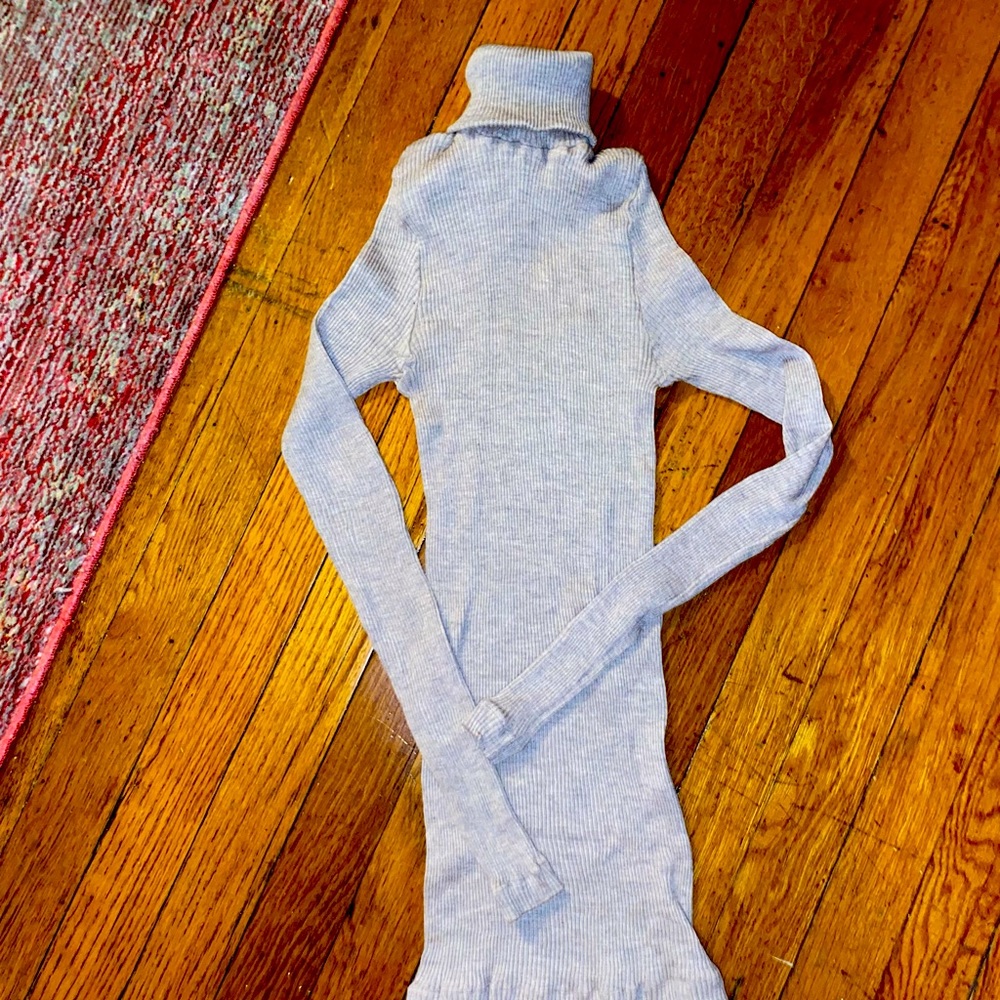 Ribbed Turtleneck Long Sleeve Shirt
